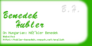 benedek hubler business card